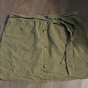 SHEIN Khaki Buttoned Mini Skirt